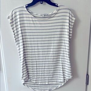 Green Envelope Gray and White Cap Sleeve Relaxed Tee